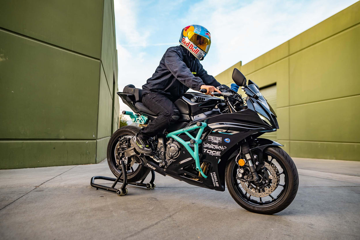 2025 Yamaha R7 Crash Cage, Subcage, Ez Pull Clutch Lever, and Clip ons