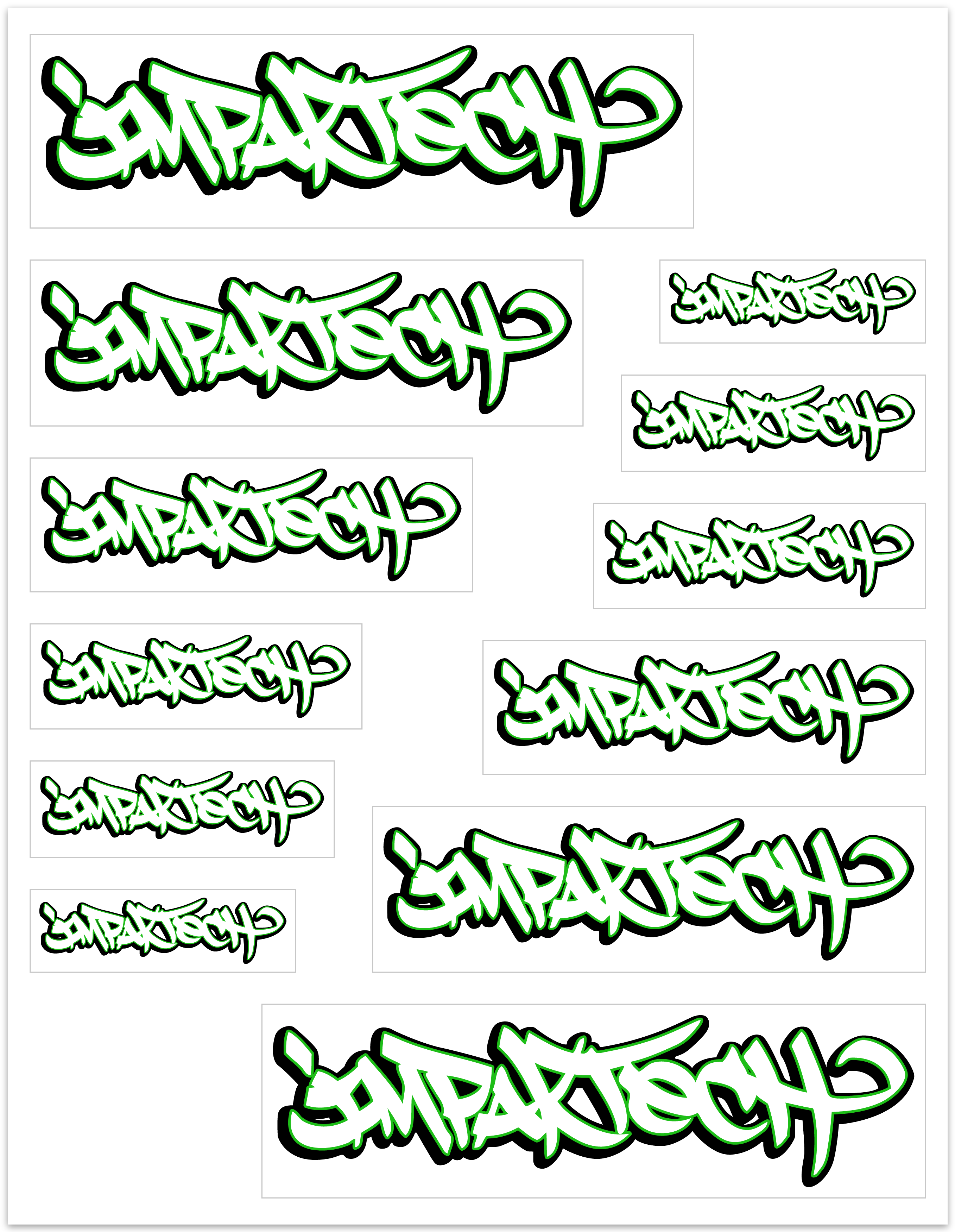 Impaktech Logo Sticker Sheet 8.5 X 11"