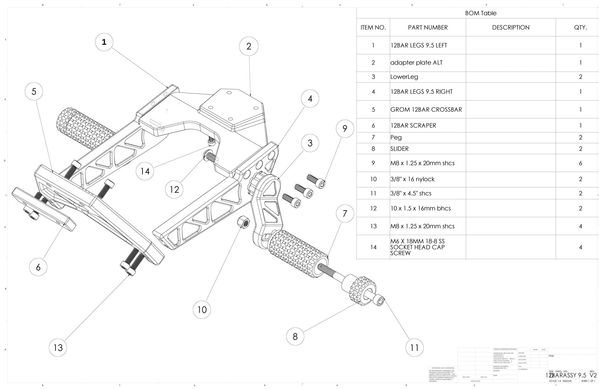 Kawasaki Z125 12 Bar/Subcage Replacement Parts