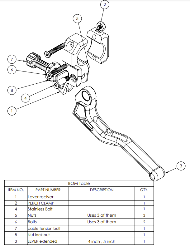 EZ Pull Clutch Lever Replacement Parts